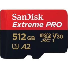 SanDisk Карта пам'яті microSD 512GB C10 UHS-I U3 R200/W140MB/s Extreme Pro V30 + SD