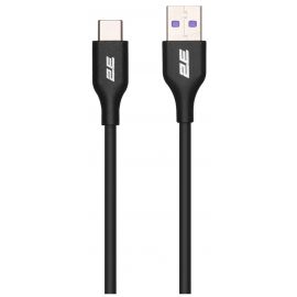 2E Кабель USB-A > USB-C заряджання/синхронізації 1м, Type-C, Glow, чорний