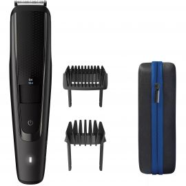 Philips Тример Beardtrimmer series 5000, для бороди і вусів, мережа+акум., насадок-2, чохол, сталь, чорний