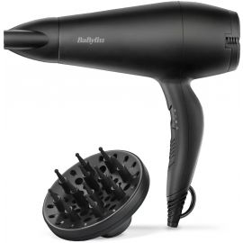 BaByliss Фен, 2000Вт, 2 режими, іонізація, хол. обдув, 2 насадки, чорний