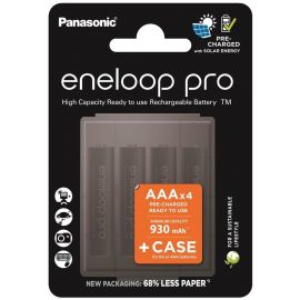 Panasonic Акумулятор Eneloop NI-MH Pro AAA 930 4 шт, з кейсом для зберігання
