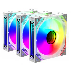 2E Gaming Корпусний вентилятор 2E GAMING Air Cool ACF120MB-ARGB, 3x120мм, 2000rpm, 4pin PWM +5VARGB, 20.5dBa, білий
