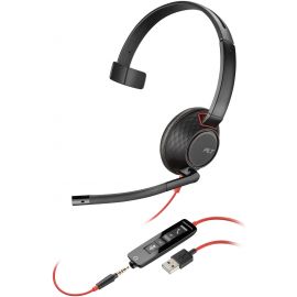 Poly Гарнітура комп'ютерна моно On-ear Blackwire 5210, USB-A, USB-C, 3.5 мм, всеспрямований, чорний