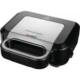 Russell Hobbs Мультимейкер, 750Вт, комплект-3 пластини, алюміній, корпус-нержав.сталь, пластик, чорний-срібний