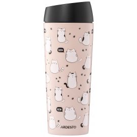 ARDESTO Термокухоль Coffee Time Cats 450мл, нержавіюча сталь, коричневий