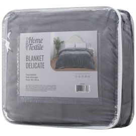 ARDESTO Покривало Delicate 160х200см, 100% поліестер, сірий світлий