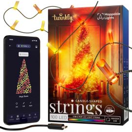 Twinkly Гірлянда Smart LED Twinkly Strings Candle RGB 100 IP20 6м USB-C кабель зелений без БЖ