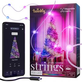 Twinkly Гірлянда Smart LED Twinkly Candies Pearl RGB 100 IP20 6м USB-C кабель прозорий без БЖ