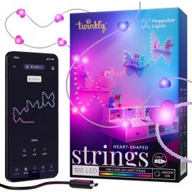 Twinkly Гірлянда Smart LED Twinkly Candies Heart RGB 100 IP20 6м USB-C кабель прозорий без БЖ