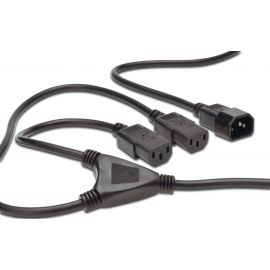 Digitus Кабель C14 > 2xC13 живлення, 1.7м, чорний