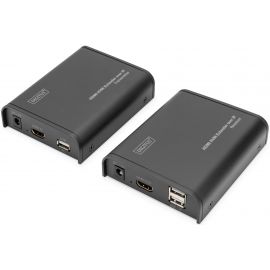 Digitus Подовжувач HDMI KVM по IP, комплект, Full HD, 1080p, через мережевий кабель (Cat 5, 5E, 6), 120м