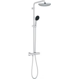 Grohe Душова система Vitalio Start System 250 зі змішувачем-термостатом для душу, верхній душ, лійка, кріпл. - на стійці, хром