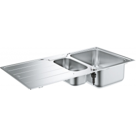 Grohe Мийка кухонна K500, нерж.сталь, прямокут., з крилом, 1000x500x200мм, чаша - 2, врізна, нержавіюча сталь