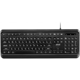 2E Клавіатура мембранна KS120 104key, USB-A, EN/UK, White LED, чорний