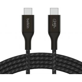 Belkin Кабель USB-C > USB-C заряджання/синхронізації 2м, 240Вт, Type-C, плетений, чорний