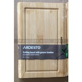 ARDESTO Дошка кухонна з жолобом Midori, 25х16х1.5см, бамбук