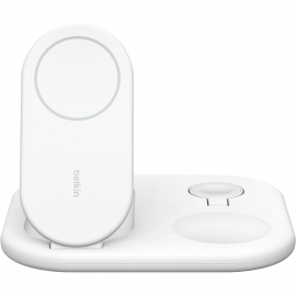 Belkin Зарядний пристрій бездротовий 3в1 Magnetic Foldable iPhone/Watch/AirPods, Qi2 15Вт, білий