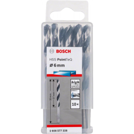 Bosch Свердло металу HSS-PointTeQ, 6х57х93мм, 10шт