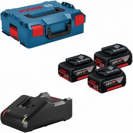Bosch Набір акумулятора та зарядного пристрою GBA, 3х18В 5А·год, ЗП GAL 18V-40 + L-Boxx 136