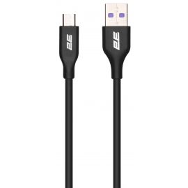 2E Кабель USB-A > microUSB заряджання/синхронізації 1м, Glow, чорний