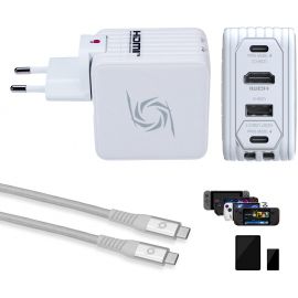 AVerMedia Зарядний пристрій GC313 CORE GO 100Вт 2хUSB-С, 1хUSB-A, 1xHDMI, білий