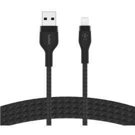 Belkin Кабель USB-A - Lightning плетений, силіконовий, з ремінцем на магніті, 1м, чорний