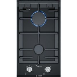 Bosch Варильна поверхня газова на склі, 30см, Доміно, чавун, чорний