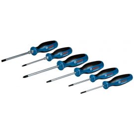 Bosch Викрутка набір 6шт, SL 3.5, 6.5 мм, Т15х75мм, Т20х100мм, PH1x100мм, PZ2x125 мм