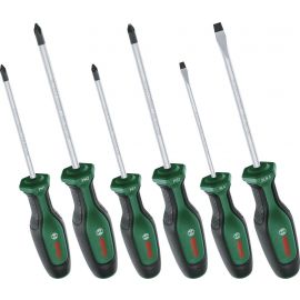 Bosch Викрутки набір 6шт, SL 4, 6.5 мм, PH1х100 мм, PH2х125 мм, PZ1х100 мм, PZ2х125 мм