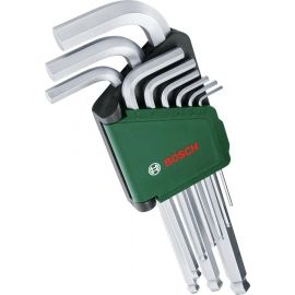 Bosch Ключі шестигранні, набір 9шт, кулястий наконечник, 1.5-10мм, CrV