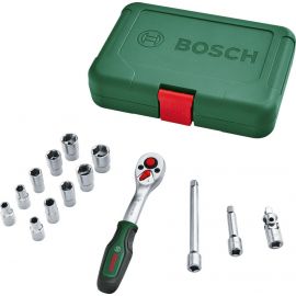 Bosch Набір інструментів, торцевих головок, 14шт, 1/4", кейс