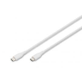 Digitus Кабель USB-C > USB-C заряджання/синхронізації, 2м, USB 2.0, 60W, силіконовий, білий