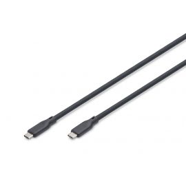 Digitus Кабель USB-C заряджання/синхронізації, 1м, USB 3.2 Gen2, 10G, 100W, 4K, силіконовий, чорний