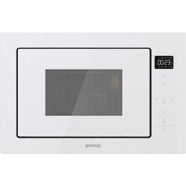 Gorenje Мікрохвильова піч вбудовувана, 25л, електр. управл., 900Вт, гриль, дисплей, приготування на кількох рівнях, білий