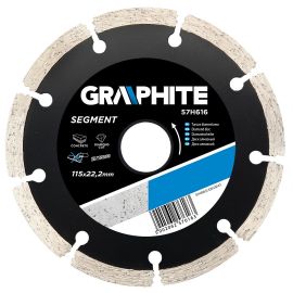 Graphite Диск алмазний, сегментований, висота сегменту 8мм, 115х 22.2мм