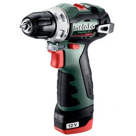 Metabo Шурпокрут-дриль POWERMAXX BS BL, акумуляторний, 2*12В, 2 Аг, 0-400/0-1500об/хв, патрон 1-10мм, 20/38Нм, кейс, 0.8кг