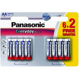 Panasonic EVERYDAY POWER AA[BLI 8 (6+2) ALKALINE]