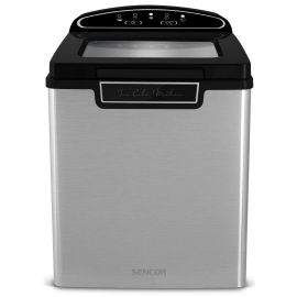 Sencor Льодогенератор побутовий SIM3500SS, 105 Вт, 12 кг/добу, об'єм 1.9л, приготування за 9 хв, 2 розміри льоду, сірий