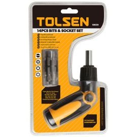 Tolsen Біти, набір 4шт, 1/4", бітотримач, SL,PH,TX,HX, CrV