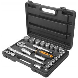 Tolsen Набір інструментів, набір торцевих головок 1/2", 22шт, CrV