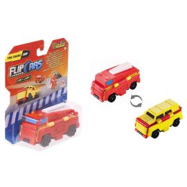 Машинка-трансформер Flip Cars 2в1 Спецтранспорт, Пожежний автомобіль і Позашляховик