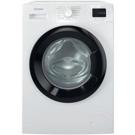 Indesit Пральна машина фронтальна, 8кг, 1200, A+++, 54.6см, дисплей, пара, інвертор, люк чорний, білий