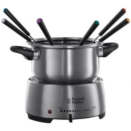 Russell Hobbs Електричне фондю Fiesta, ємність 2л, 1200Вт, 6 виделок в комплекті, нерж. сталь, сірий
