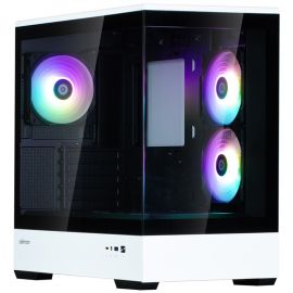Zalman Корпус P30 без БЖ, 1xUSB3.0, 1xUSBType-C, 3x120мм ARGB, VGA 420мм, LCS ready, TG Side Panel, mATX, чорний/білий