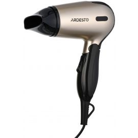 ARDESTO Фен Gemini HD-503T дорожній, 1200 Вт, складана ручка, 2 швидкості, 2 темпер. режими, золотисто-чорний
