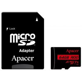 Apacer Карта пам'яті microSD 64GB C10 UHS-I R100MB/s + SD