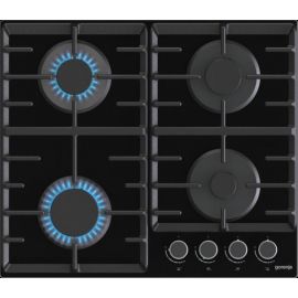 Gorenje Варильна поверхня газова на склі, 60см, чавун, чорний
