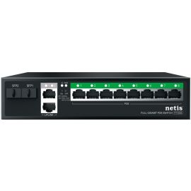 Netis Комутатор P112GS 12xGE (8xPoE, 2xUplink, 2xSFP), 120Вт, Некерований