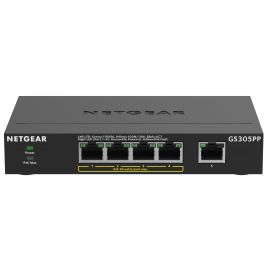NETGEAR Комутатор GS305PP 5xGE (4xPoE), 83Вт, Некерований