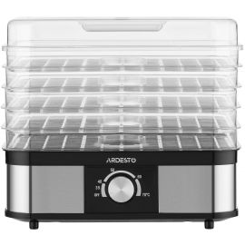ARDESTO Сушарка для продуктів 550Вт, піддонів - 5x3см, макс - 70°С, пластик, чорний+нерж